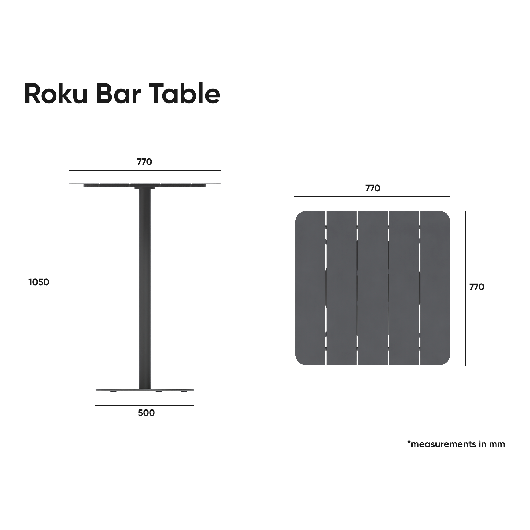 Roku Outdoor High Bar Table Setting