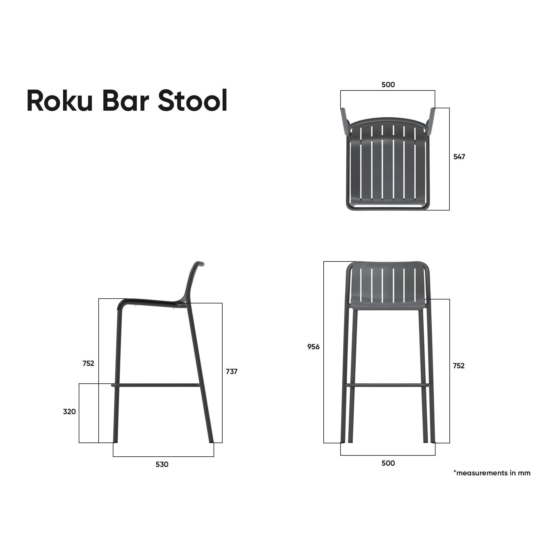 Roku Outdoor Bar Stool