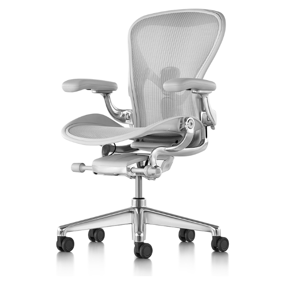 Herman Miller Aeron Chair with Mineral Frame with Polished Aluminum Base